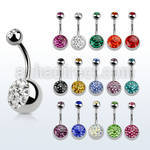 bnmtj15j 316l steel belly banana w 10mm half multi crystall ball