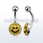 bnmtj19 steel belly banana w flat w crystals in a smiley logo