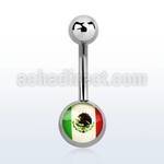 bnmx 316l steel belly banana w ball mexican flag logo