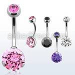 bnrdz8jb 316l steel casting belly banana w prong cz bezel ball