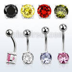 bnrdz steel belly banana w an 7mm prong set round cz stone