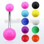 bnsa 316l steel belly bananas w 5 8mm acrylic color ball