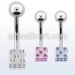 bnsdc 316l steel belly banana w steel ball crystal dice