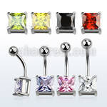 bnsqz steel belly banana w an 7mm prong set square cz stone