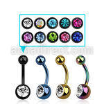 bnt1cg pvd 316l steel belly banana w 8mm jewel steel ball