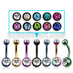 bnt2cg pvd plated 316l steel belly banana w 5 8mm bezel ball