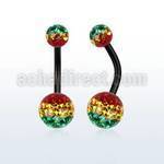 bnt2frgr anodized 316l steel belly banana w rasta ferido ball