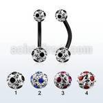 bnt2frsa anodized 316l steel belly banana w dotted ferido ball