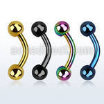 bntb5 anodized 316l steel banana, with two 5mm balls