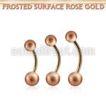bntt2fos rose gold steel belly banana w 56mm frosted steel ball