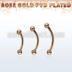 bnttb3 rose gold steel banana w 2 3mm balls