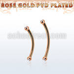 bnttj25l rose gold steel snake bite banana tiny 2.5mm jewel ball