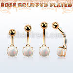 bnttrdo rose gold steel belly banana w 7mm prong set round opal