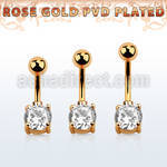 bnttrdz rose gold belly banana w 7mm prong set round cz stone