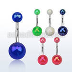 bnuvab 316l steel belly banana w 58mm ab coated acrylic balls
