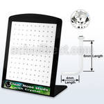 board w 120 acrylic nose studs w 1.5mm clear crystals