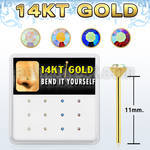 box w 12 14kt gold bend it nose stud 1.5mm ab crystal top 