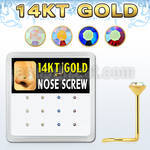 box w 12 14kt gold nose screw w 1.5mm ab crystal tops 