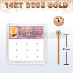 box w 14kt rose gold nose bend it nose stud w 1.5mm ball