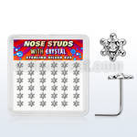 box w 36 silver nose studs w clear crystal david star top