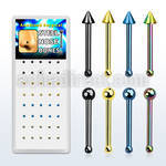 box w 40  anodized steel nose bone 2mm balsl & cones