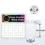box w 52 acrylic nose studs w 1.5mm clear crystals