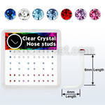 box w 52 acrylic nose studs w 1.5mm color crystals