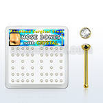 box w 52 anodized steel nose bone 0.8mm w 2mm crystal top