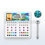 box w 52 steel nose bones w 2mm mixed bezel set crystals