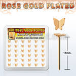 box w rose gold silver bend it nose studs w butterfly