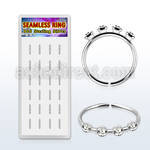 box w silver seamless nose hoop w 4 clear 1.5mm crystals 