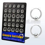 br510 board w 30 silver ball closure earrings 14g 4 5mm balls