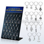 br610 board w silver helix hoop earrings 16g w assorted designs