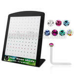 brac12 clear acrylic nose stud with round 1 5mm crystal top