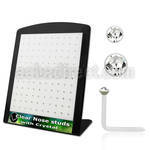 brac13 clear acrylic nose stud w assorted colored crystal top