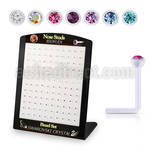 brac22 display w 120 bio  flex nose studs w 2mm crystals