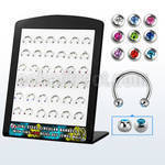 brbjmx3 display w 316l steel circular barbell w 2 5mm jewel ball