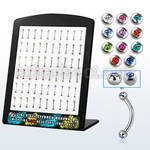brbjmx4 display w 316l steel eyebrow bananas w 2 5mm jewel ball