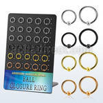 brcrt3b board w anodized steel ball closure rings 14g w 3mm ball