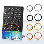 brcrt4 board w anodized steel ball closure rings 16g w 4mm ball