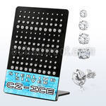brczs silver ear stud with 2 5mm prong set round cz stone