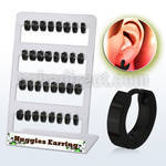 brer29 display w 32 pcs. of black 316l steel helix huggie
