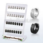 brer30 display w stainless steel huggie w a frosted effect