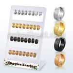 brer32 display w black, rose gold steel huggie w frosted effect