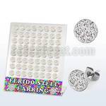brerfr2 316l steel earring with clear ferido glued crystal