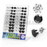 brescz4 316l steel earring stud with round prong cz stone