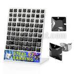 bresqz2 36 pcs stainless steel earring stud with black prong cz