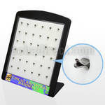 brey4 display w white foam clip for circular barbell spiral