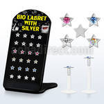 brlbi3 bioflex labret with crystalized star silver top