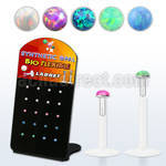 brlbi43 display w bio flex labret w silver top 15 synthetic opal